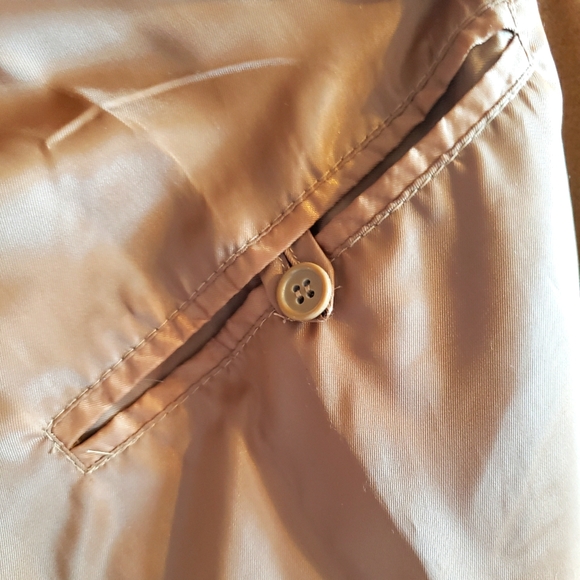 Harvé Bernard Wool Carmel Tan Trench Coat Button Down Slits On Sides Woman 14 - Picture 12 of 15